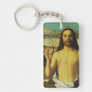 Christ Blessing by Giovanni Bellini Key Ring