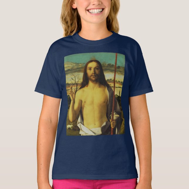 Christ Blessing by Giovanni Bellini   T-Shirt (Front)
