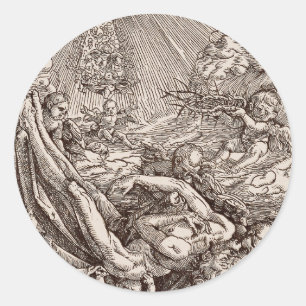 Christ Born to Heaven by Angels Classic Round Sticker