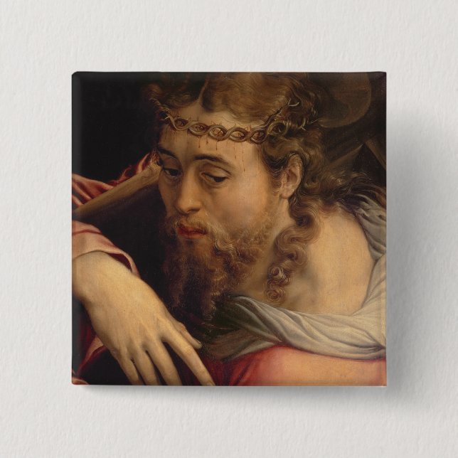 Christ Carrying the Cross, 1540-45 (oil on panel) 15 Cm Square Badge (Front)