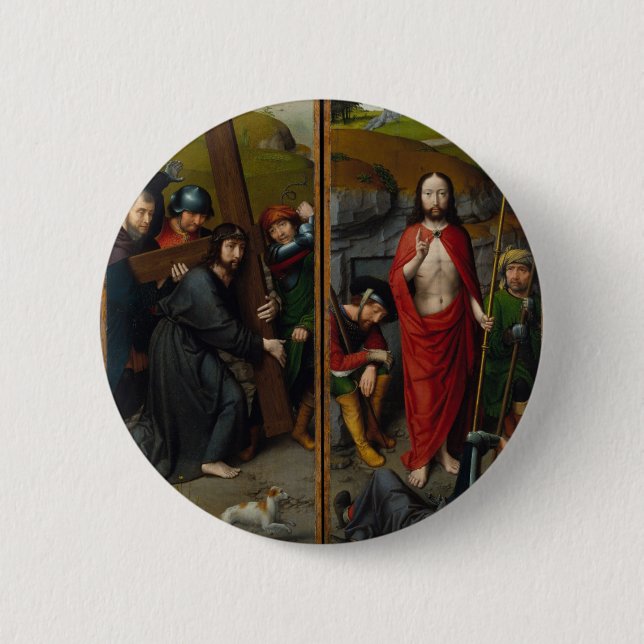 Christ Carrying the Cross 6 Cm Round Badge (Front)