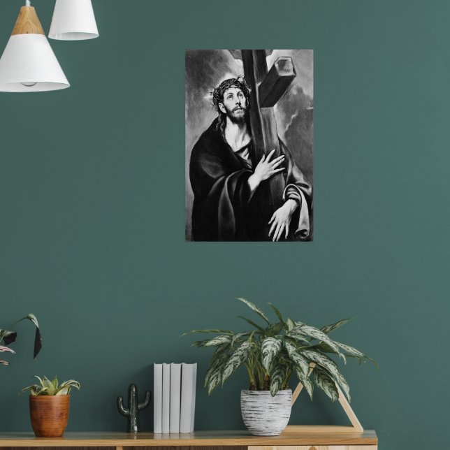Christ Carrying the Cross (Black & White) Poster (Living Room 1)