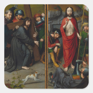 Christ Carrying the Cross Square Sticker