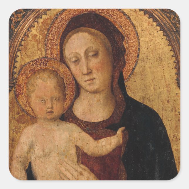 Christ Child in  Arch with Mother Square Sticker (Front)