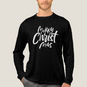 Christ Christian Merry Christmas Lettering Jesus Tri-Blend Shirt