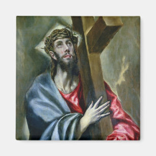 Christ Clasping the Cross, 1600-10 (oil on canvas) Magnet