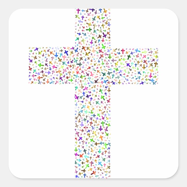 Christ cross square sticker (Front)