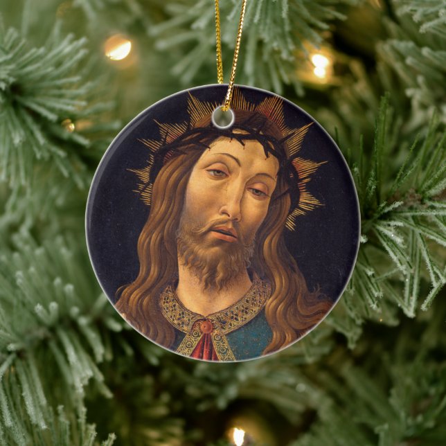 Christ Crowned with Thorns by Sandro Botticelli Ceramic Tree Decoration (Tree)