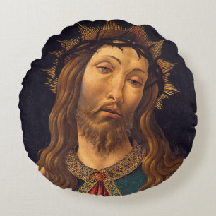 Christ Crowned with Thorns by Sandro Botticelli Round Cushion
