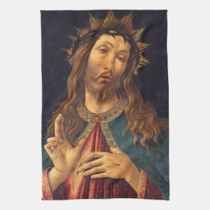 Christ Crowned with Thorns by Sandro Botticelli Tea Towel