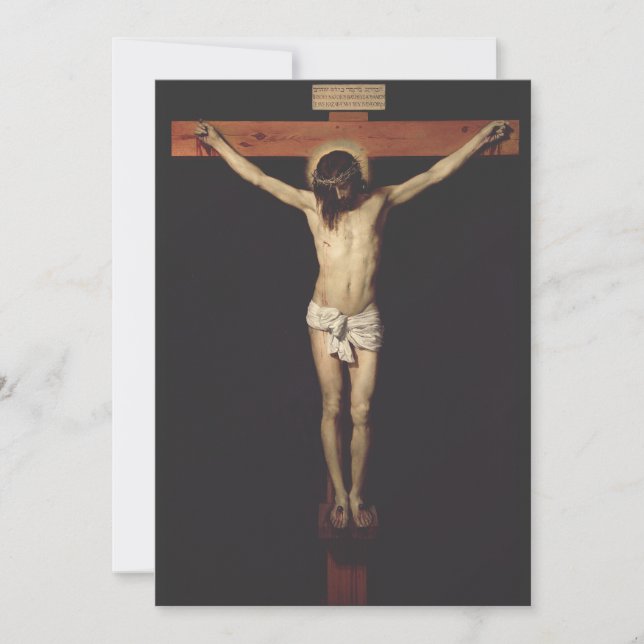 Christ Crucified by Diego Velazquez Holiday Card (Front)