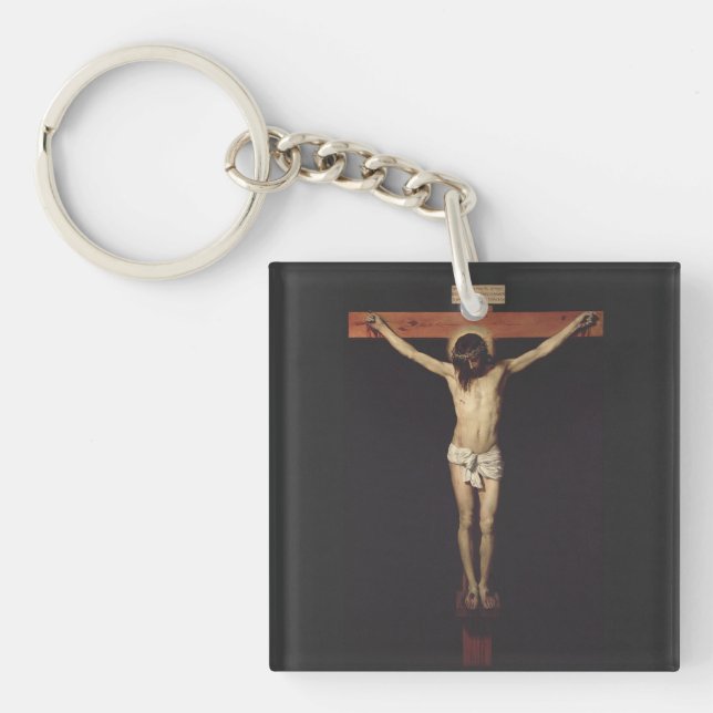 Christ Crucified by Diego Velazquez Key Ring (Front)