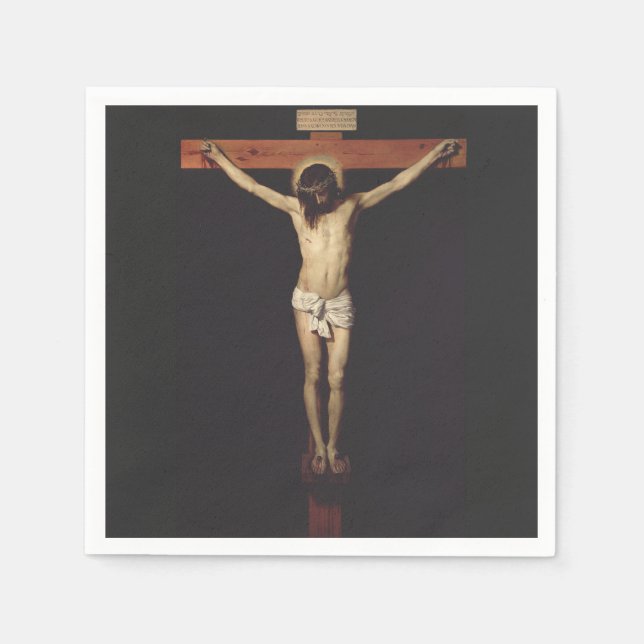 Christ Crucified by Diego Velazquez Napkin (Front)
