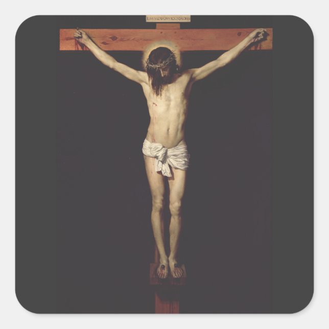 Christ Crucified by Diego Velazquez Square Sticker (Front)