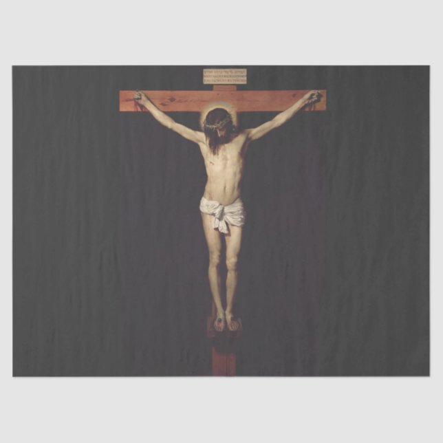 Christ Crucified by Diego Velazquez  Tissue Paper (Front)