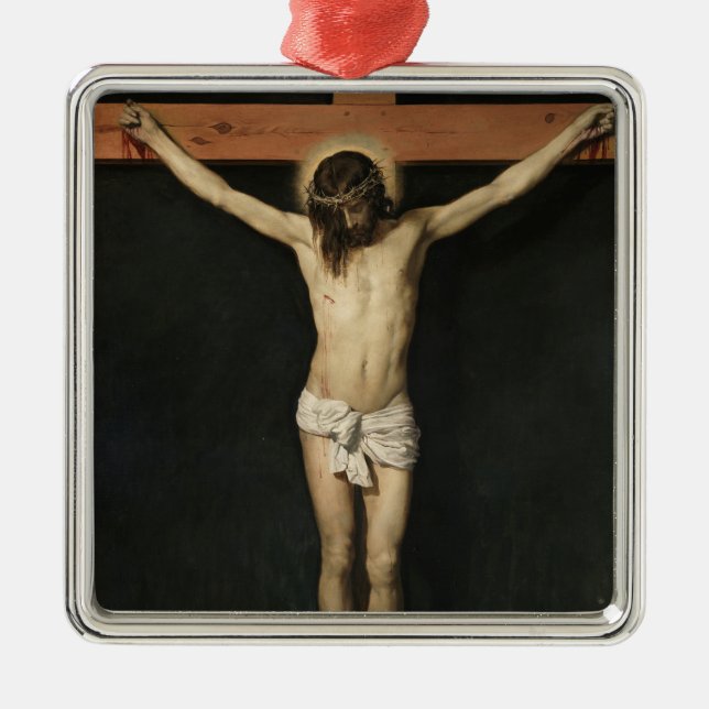 Christ Crucified on the Cross (Faith) (Velazquez) Metal Tree Decoration (Front)