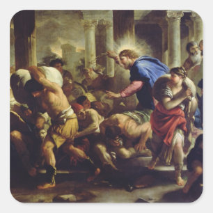 Christ Driving the Merchants from the Temple Square Sticker