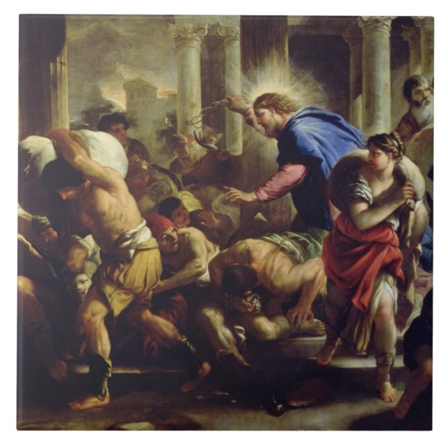 Christ Driving the Merchants from the Temple Tile (Front)