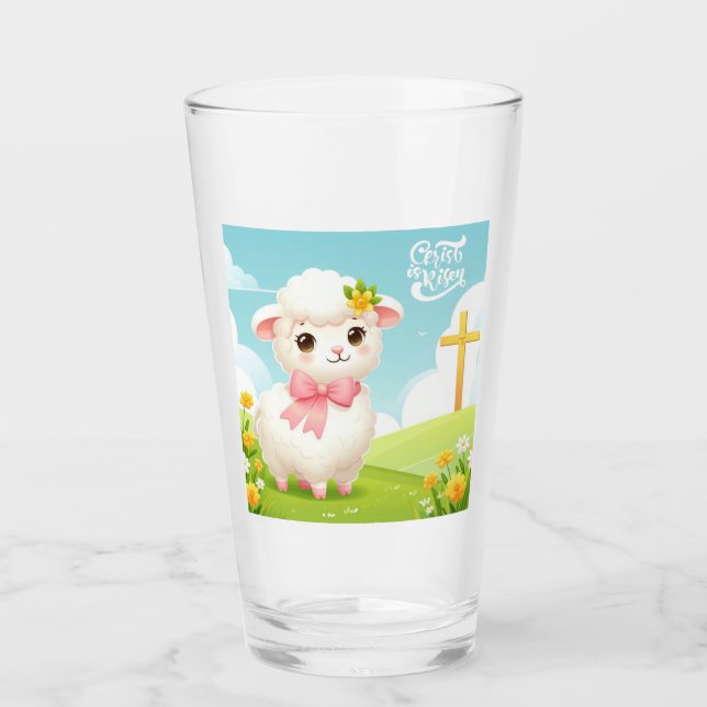Christ/Easter/lamb/cross Glass (Front)