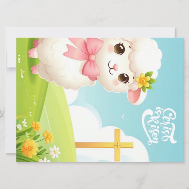 Christ/Easter/lamb/cross Holiday Card (Front)