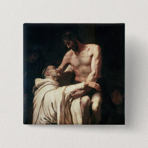 Christ Embracing St. Bernard 15 Cm Square Badge