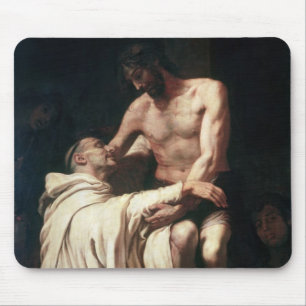 Christ Embracing St. Bernard Mouse Pad