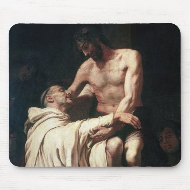 Christ Embracing St. Bernard Mouse Pad (Front)