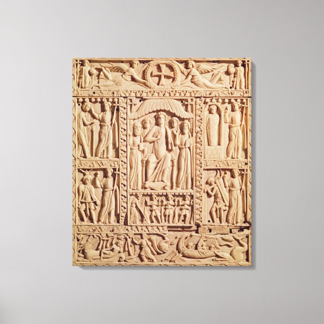 Christ Enthroned, from an Evangelistary Canvas Print (Front)