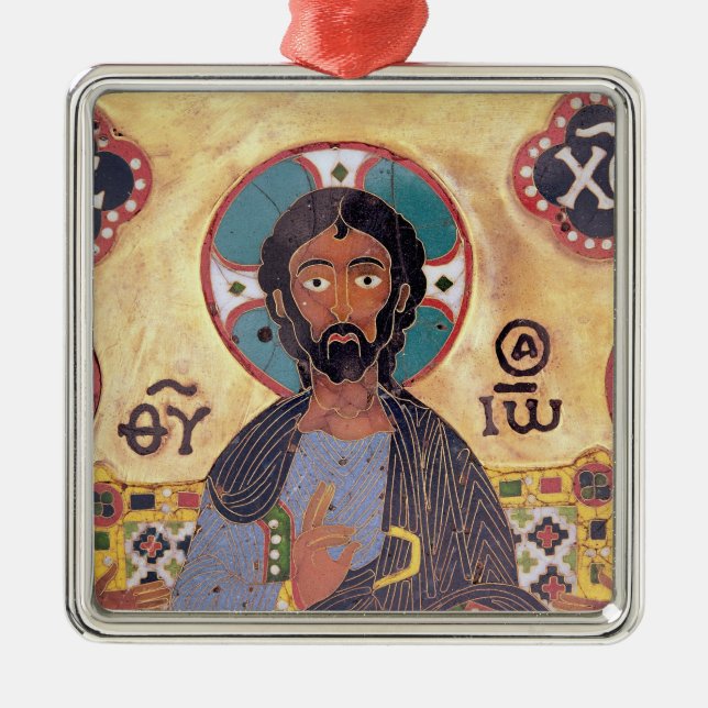 Christ Enthroned Metal Tree Decoration (Front)