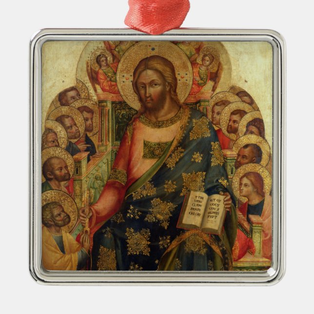 Christ Enthroned with Saints and Angels Handing th Metal Tree Decoration (Front)