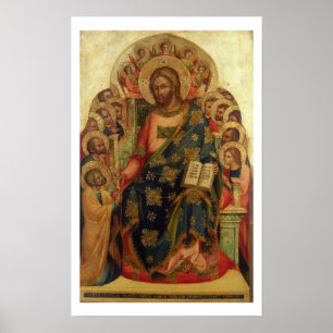 Christ Enthroned with Saints and Angels Handing th Poster