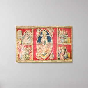 Christ enthroned with the apocalyptic beasts canvas print