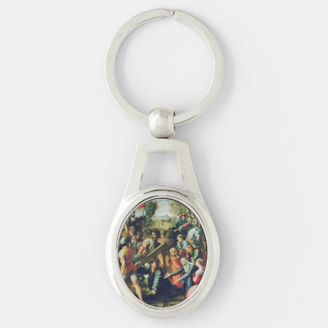 Christ Falling on the Way to Calvary Key Ring (Front)