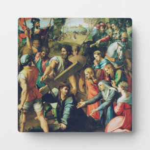 Christ Falling on the Way to Calvary Plaque