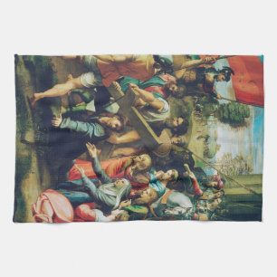 Christ Falling on the Way to Calvary Tea Towel