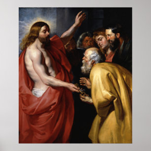 Christ Giving the Keys of Heaven to Saint Peter Poster