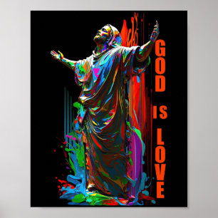Christ God Is Love Graffiti Design For Christian J Poster