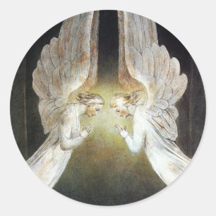 Christ Guarded by Angels by William Blake Classic Round Sticker