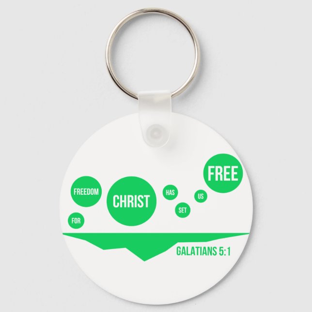 Christ Has Set Us Free - Galatians 5:1 Key Ring (Front)
