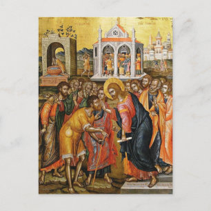 Christ Healing the Blind by Emmanuel Tzanes Postcard