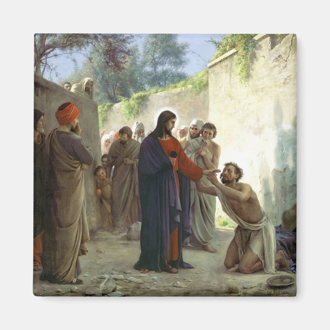 Christ Healing the Blind Man Magnet (Front)