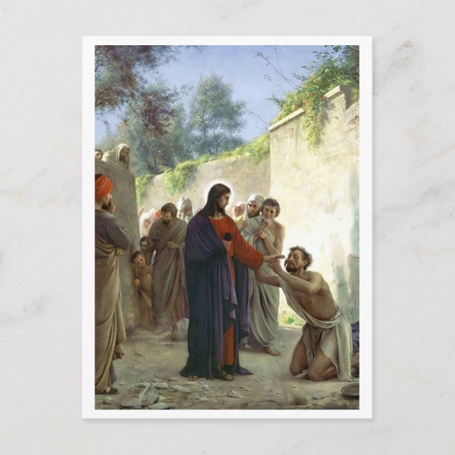 Christ Healing the Blind Man  Postcard (Front)