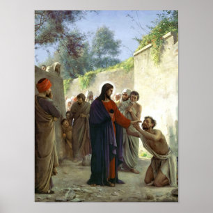 Christ Healing the Blind Man Poster