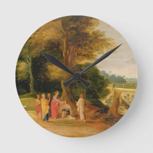 Christ Healing the Blind Man Round Clock