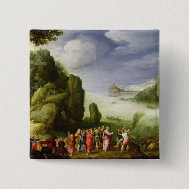 Christ Healing the Possessed of Gerasa, 1608 15 Cm Square Badge (Front)