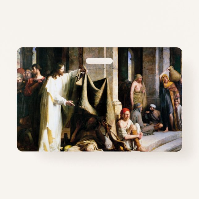 Christ Healing the Sick at Bethesda by Carl Bloch ID Badge (Front)