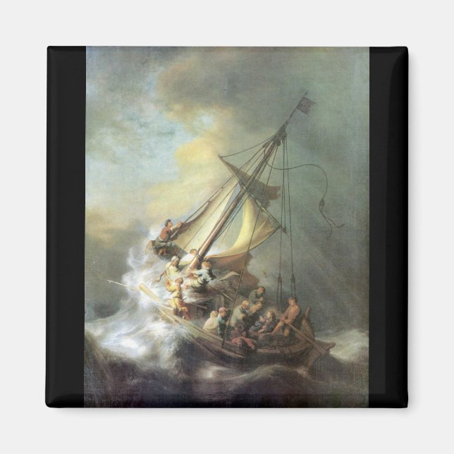 Christ in a storm on the sea of Galilee -Rembrandt Magnet (Front)