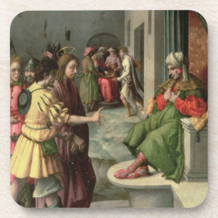 Christ in Front of Caiaphas, c.1535 (oil on panel) Coaster