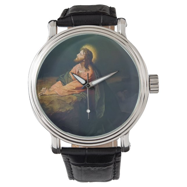 Christ in Garden of Gethsemane Christian Painting Watch (Front)