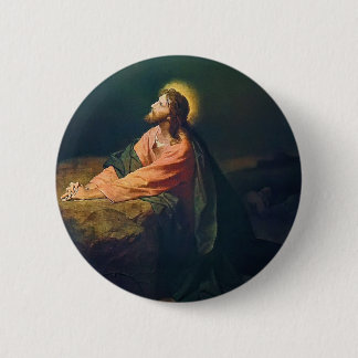 Christ in Garden of Gethsemane Painting 6 Cm Round Badge
